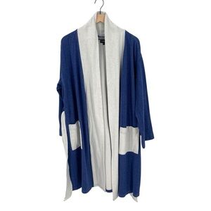 Cosabella Blue and White Cotton Blend Robe Medium